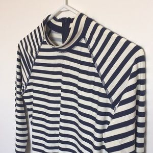 J Crew Med Rash Guard Navy Stripe